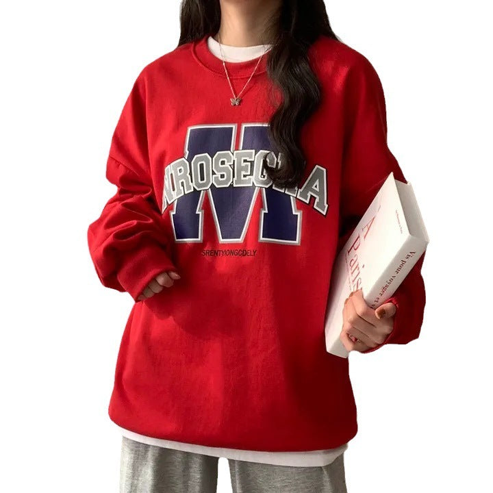 Korean Style Loose Sports Brushed Hoody