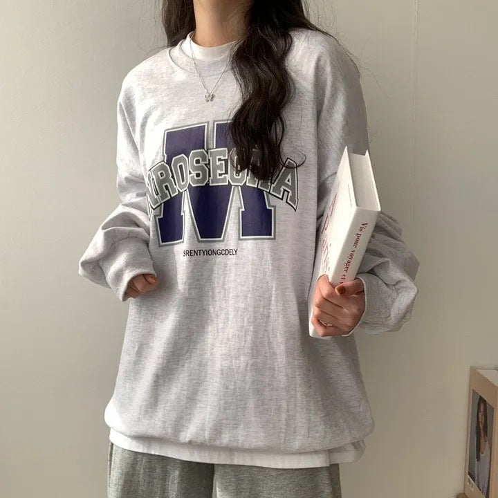 Korean Style Loose Sports Brushed Hoody