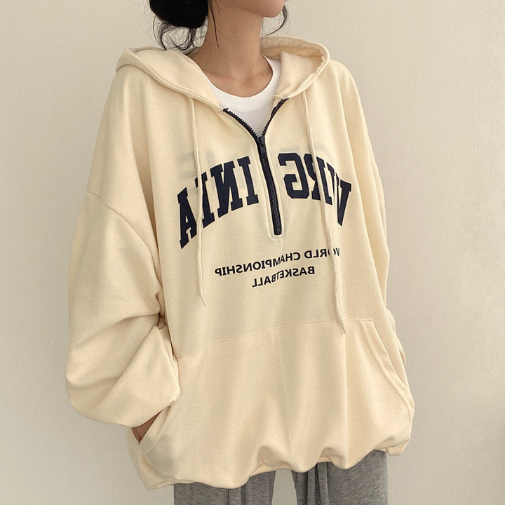 Casual Letters Hooded Pullover Women