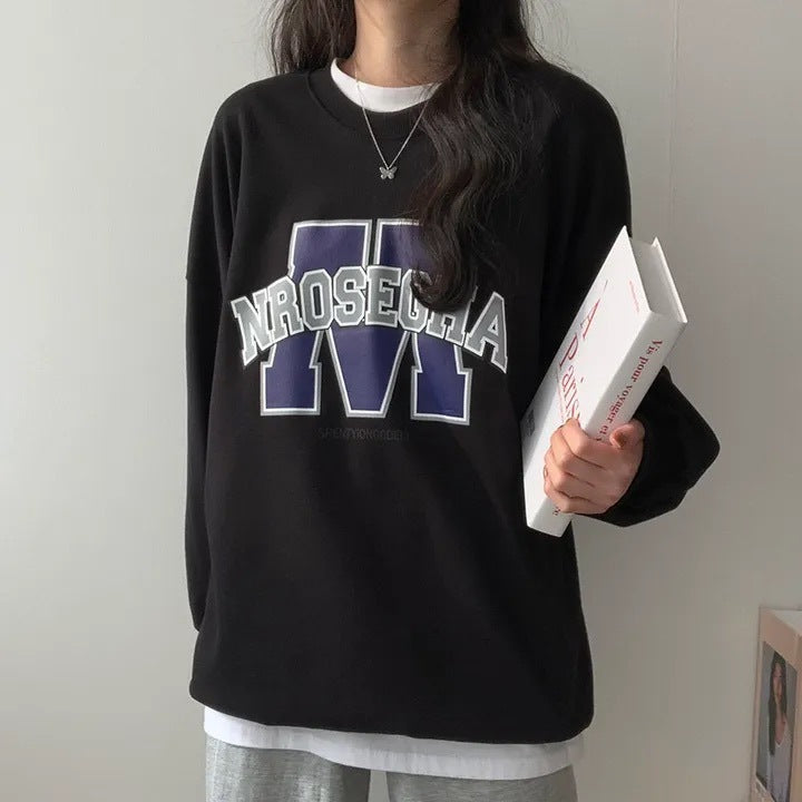 Korean Style Loose Sports Brushed Hoody