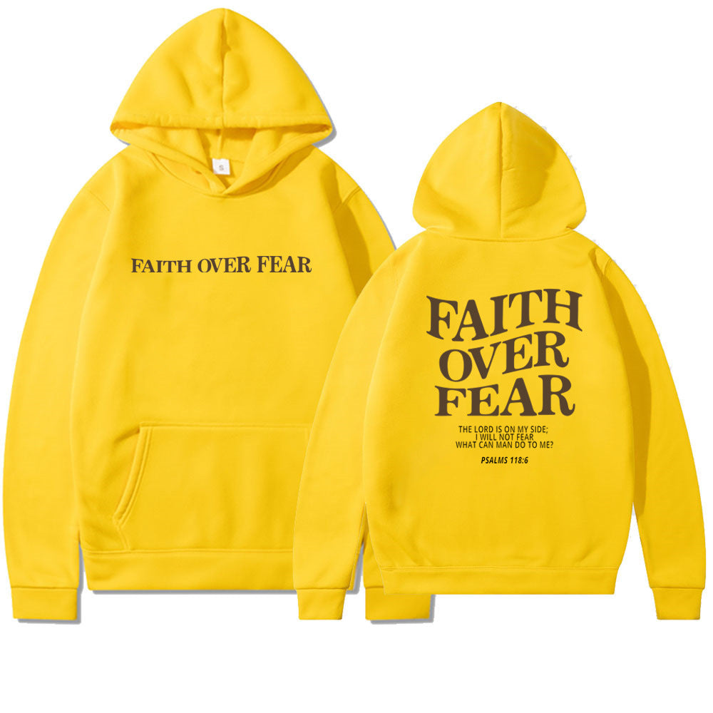 New Hoodie Faith Fear Men's And Women's Printed Sweatshirt