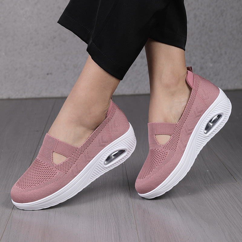 Women's Wedge Platform Mesh Surface Breathable Casual Shoes