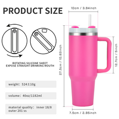 40OZ Large Capacity Insulated Cup Stainless Steel Thermos Bottle Cold and Hot Tumbler with Handle Portable Car Travel Mug 1200ML