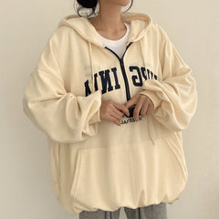 Casual Letters Hooded Pullover Women