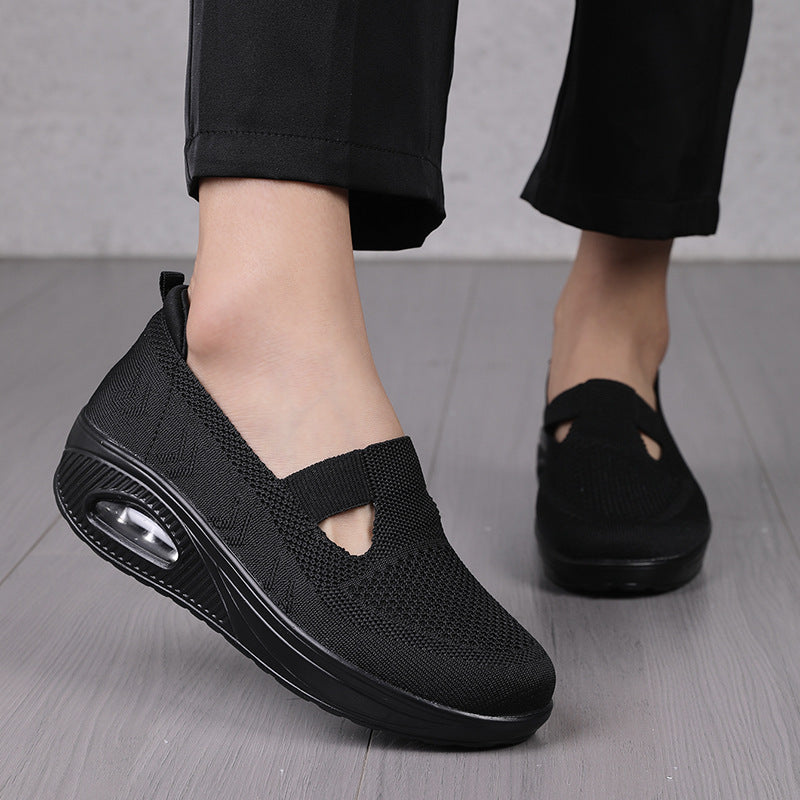 Women's Wedge Platform Mesh Surface Breathable Casual Shoes