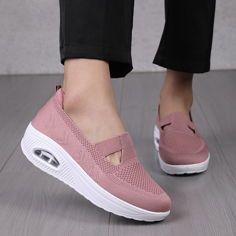 Women's Wedge Platform Mesh Surface Breathable Casual Shoes