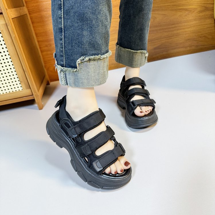 Summer Fashion All-matching Velcro Platform Shoes