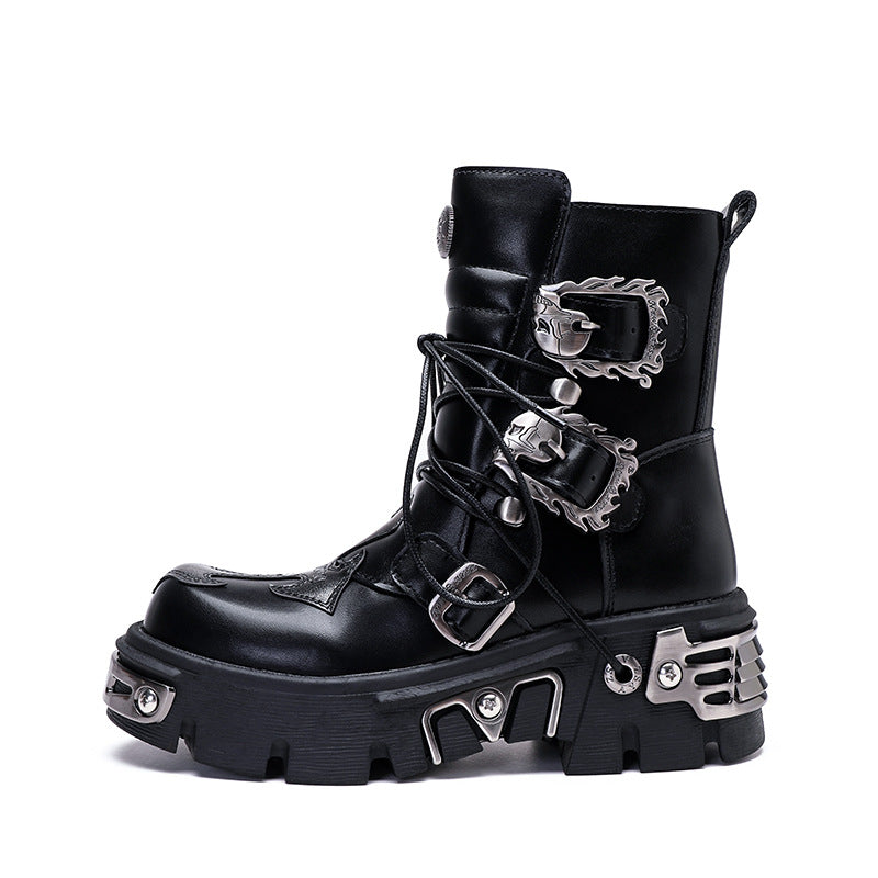 Retro Casual Punk Workwear High Leg Boot