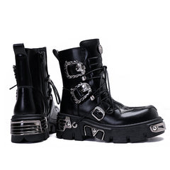 Retro Casual Punk Workwear High Leg Boot