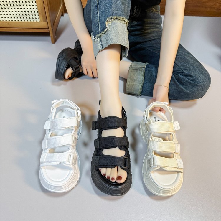 Summer Fashion All-matching Velcro Platform Shoes