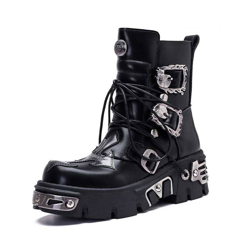 Retro Casual Punk Workwear High Leg Boot