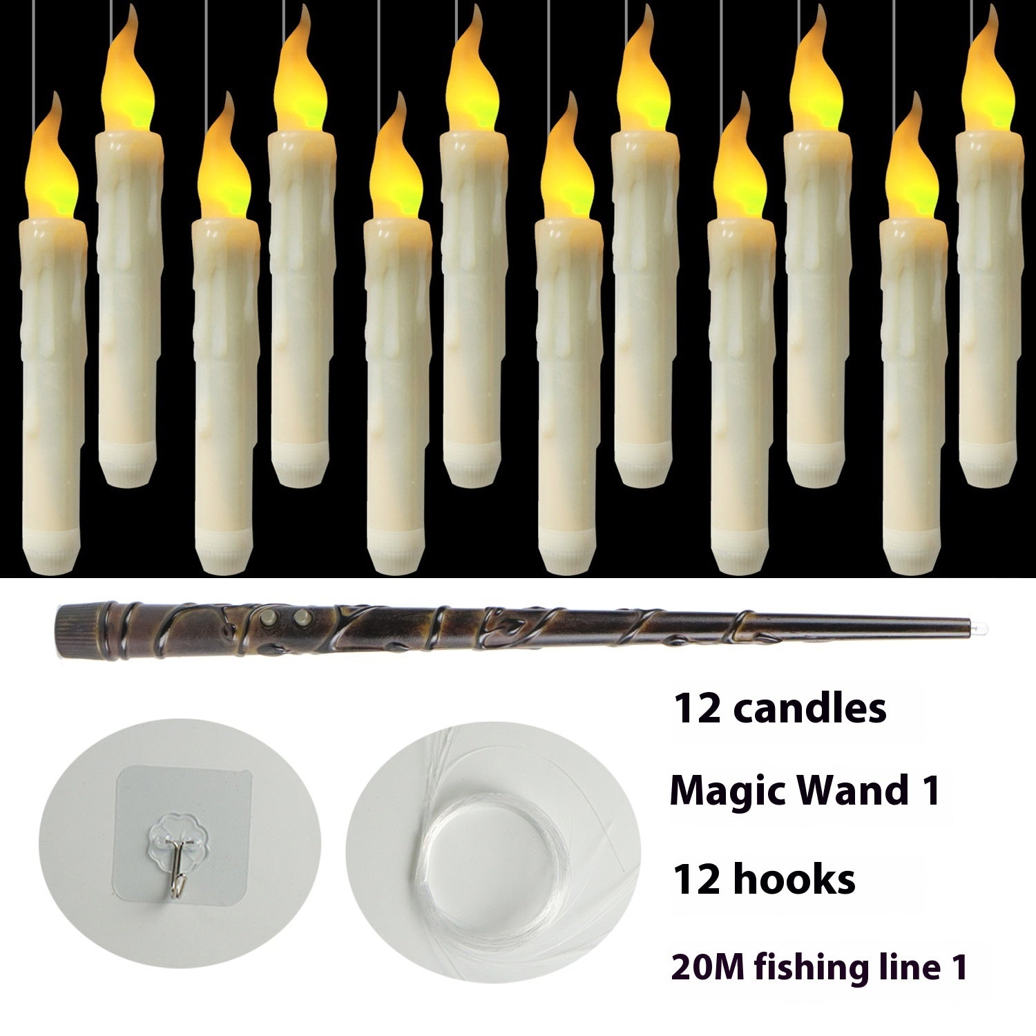 Hairtail Line Hook Magic Wand Remote Control Candle Halloween Party Decoration