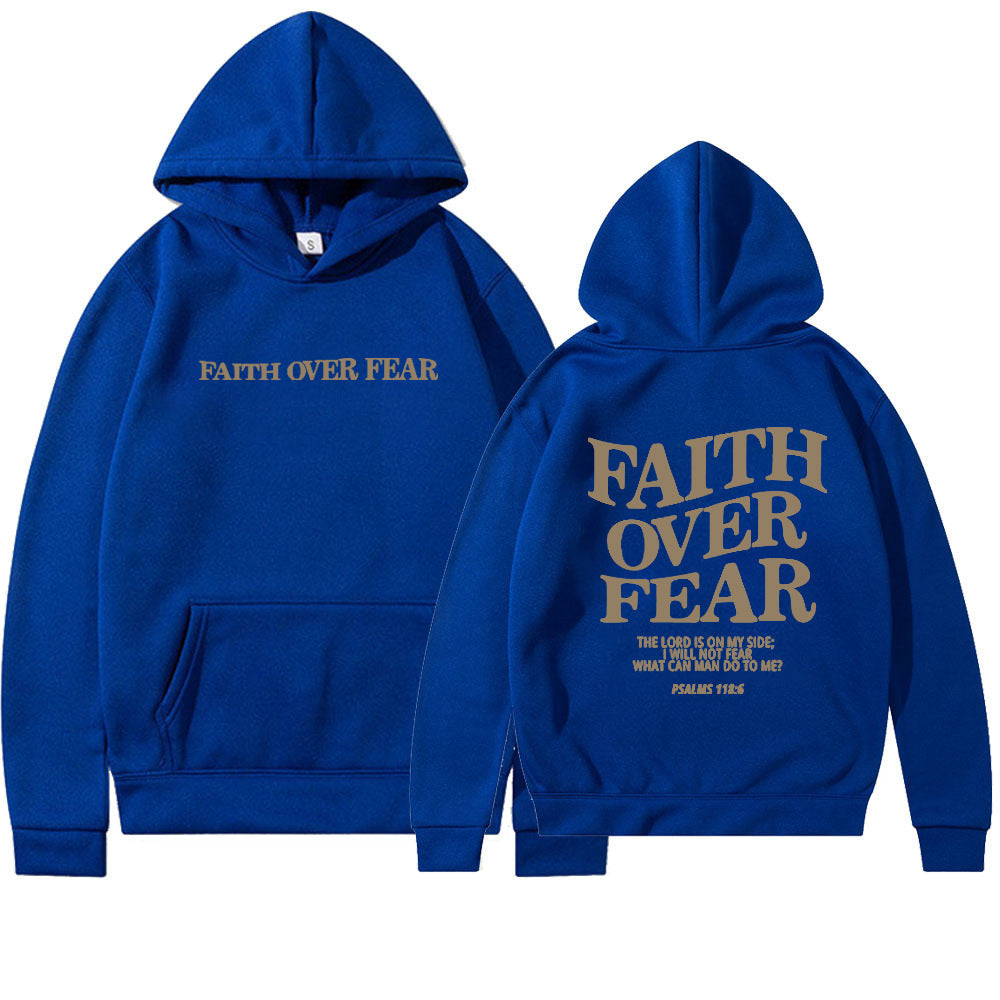 New Hoodie Faith Fear Men's And Women's Printed Sweatshirt