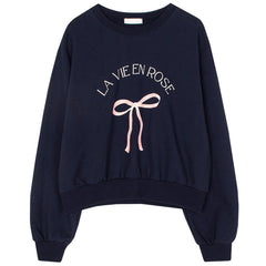 Women's Fashion Bowknot Printed Sweater