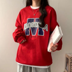 Korean Style Loose Sports Brushed Hoody