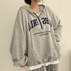 Casual Letters Hooded Pullover Women